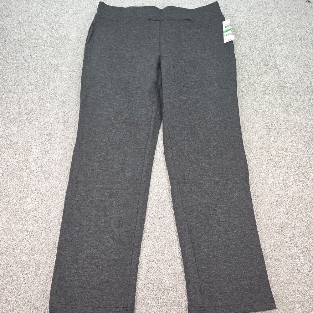 New JM Collection Womens Charcoal Gray Slim Leg Pull On Pants Size Large NWT